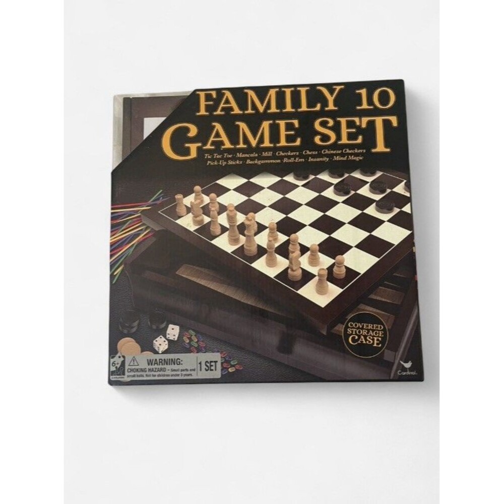 Cardinal Family 10 Game Set with Wood Storage Case